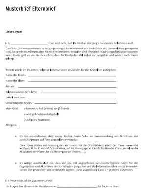 Musterbrief Elternbrief