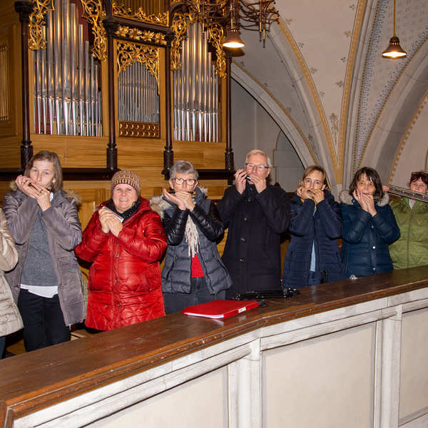 Mundharmonika Ensemble FHST / © Pfarre Schönering Eucharistiefeier am 9.1.2022
