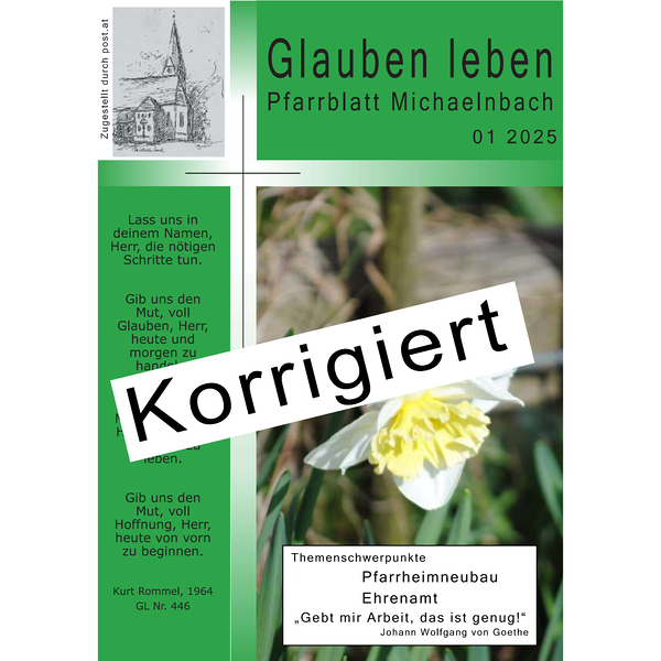 Titelseite 1-2025, Korr / Pfarre Michaelnbach Pb Korr